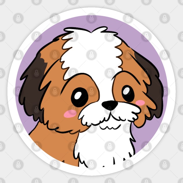 Cute cartoon shih tzu dog illustration Sticker by Yarafantasyart